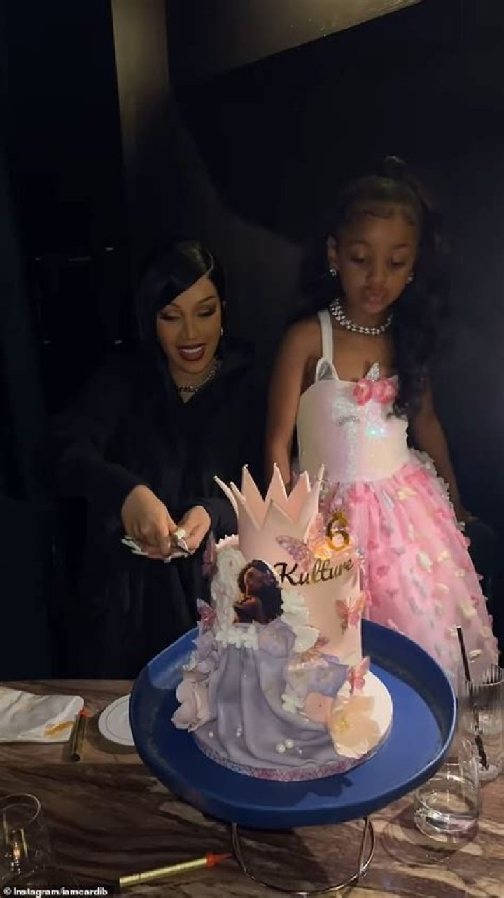 A piece of cake:&nbsp;Kulture could also be glimpsed in the arms of her father, who shot to fame in the group Migos with his relatives Quavo and Takeoff